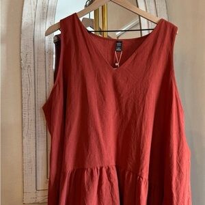 Emery Rose Rust V-Neck Top